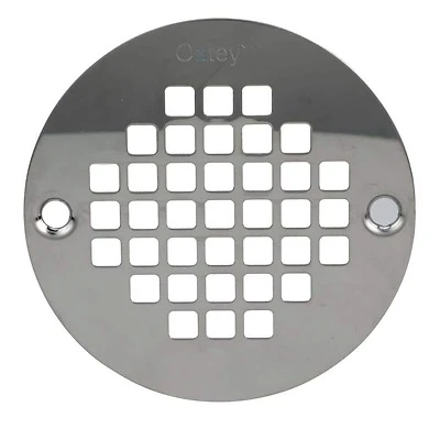 Oatey 4 Inch Round Screw-in Stainless Steel Shower Drain Cover In Silver