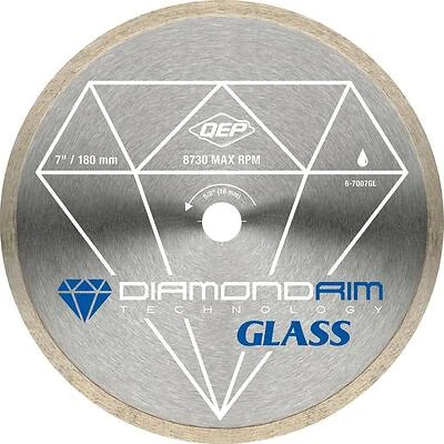 Qep Glass Series 7 In. Wet Tile Saw Continuous Rim Diamond Blade 6-7007gl