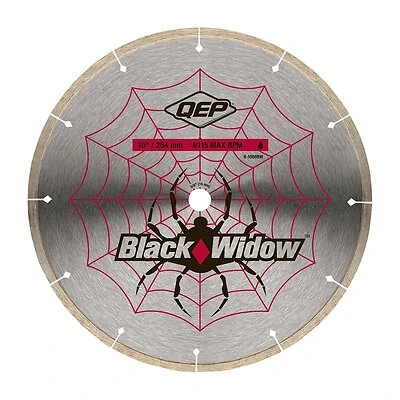 10 In. Qep Black Widow Micro-segmented Diamond Blade For Porcelain And Ceramic Tile