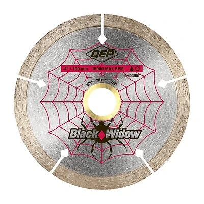 Qep 4 In. Black Widow Micro-segmented Diamond Blade For Porcelain And Ceramic Tile