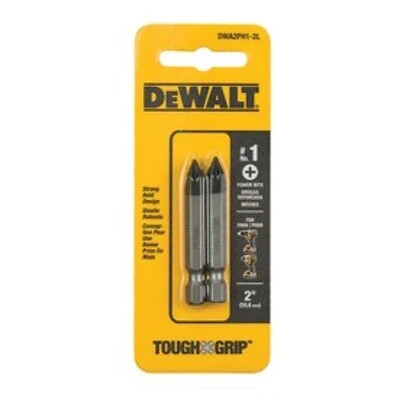 Dewalt 2-pack 2-in Phillips Screwdriver Bits, Toughgrip Design, Hex Shank