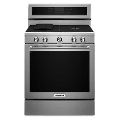 Kitchenaid 5-burner 5.8-cu Ft Self-cleaning Convection Gas Range, Stainless Steel, 30-in