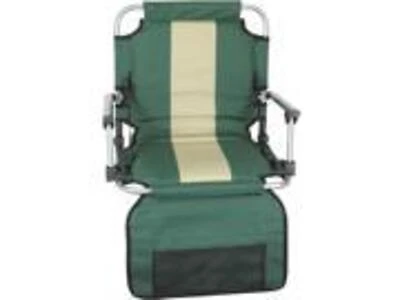 Stansport Folding Stadium Seat With Arms - Blue/tan Stripe, 19" X 17" X 5.5"