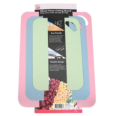 Chef Craft 17.25" L X 11.5" W X 0.13" Wheat Straw Cutting Board Set, 3 Pieces