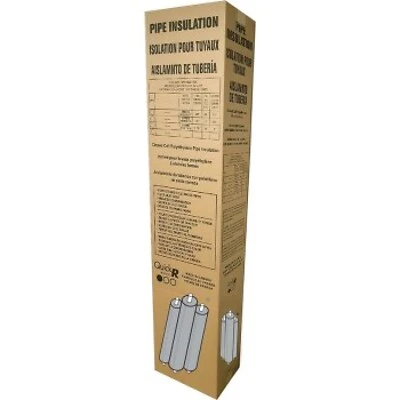 Quick R 32380u Pipe Insulation, 2-3/8 In Id X 3-1/8 In Od X 6 Ft L, Steel, Charcoal