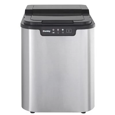 Danby 25 Lb Stainless Steel Portable Ice Maker With Alarm And Ice Scoop