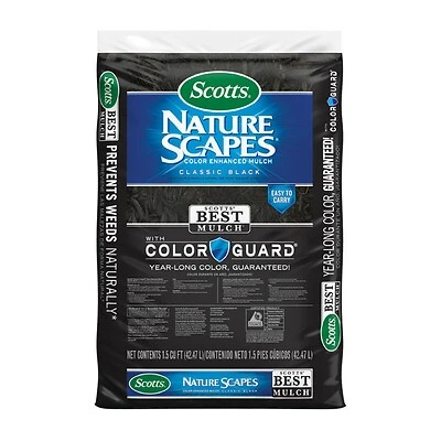Scotts Nature Scapes Color Enhanced Mulch, Classic Black, 1.5 Cu. Ft.