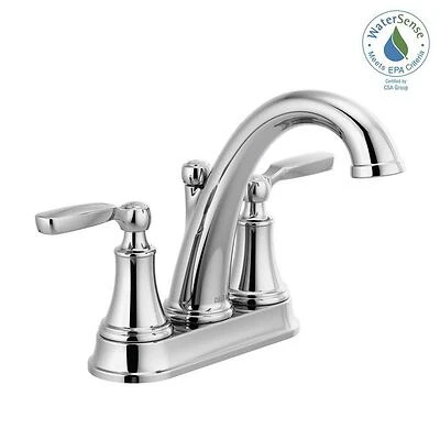 Delta Woodhurst Chrome 2-handle Bathroom Sink Faucet 4-in Centerset