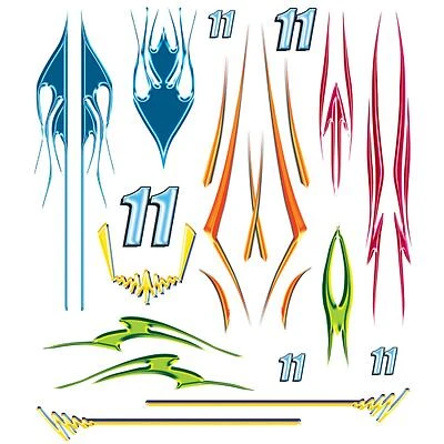 Pinecar P4007 Neon Stripes Dry Transfer Decals For Pine Wood Derby Racers