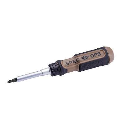 Spec Ops SPEC-SRM-1 Ratcheting Screwdriver, 3.5 In., 6 Double-Sided Tips, Magnetic