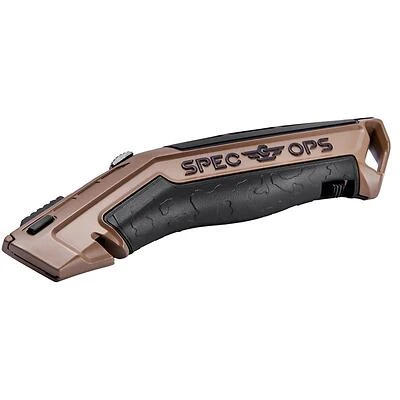 Spec Ops Tools Spec-K1-UR Retractable Utility Knife, 7 In., Black, 5 Blades