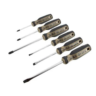 Spec Ops SPEC-S-6PK 6-Piece Phillips and Slotted Screwdriver Set, Magnetic Tips