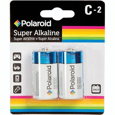 C Alkaline Batttery 2pk Polaroid