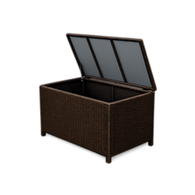 Wicker Cushion Box Dark Brown