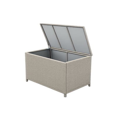 Wicker Cushion Box Light Brown