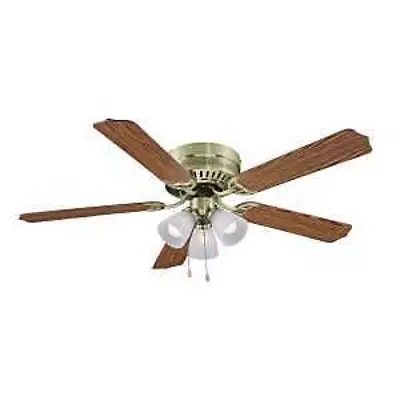 Cf-78049l 52-inch Antique Brass 3-light Hugger Ceiling Fan