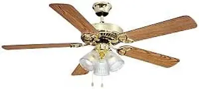 Boston Harbor CF-78043 Ceiling Fan, 52 In, 5-Blade, 3-Speed, Light Kit