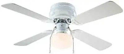 42 Inch Ceiling Fan With 7 Inch Light Kit In White Finish