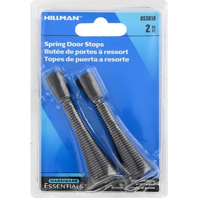 Hardware Essentials 2‑Pack Rubbed Bronze Spring Door Stops – 3‑Inch Utility