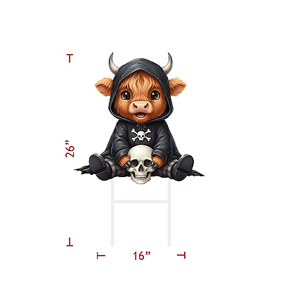 metal halloween cow 318-06230