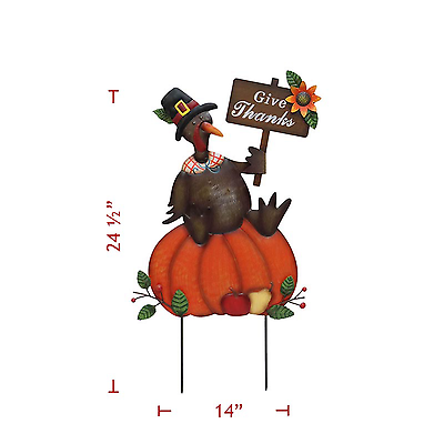 Metal Pumpkin w Turkey 318-06222