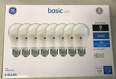 GE 46779 LED A19 Bulb, Daylight, 60W Equivalent, Frosted