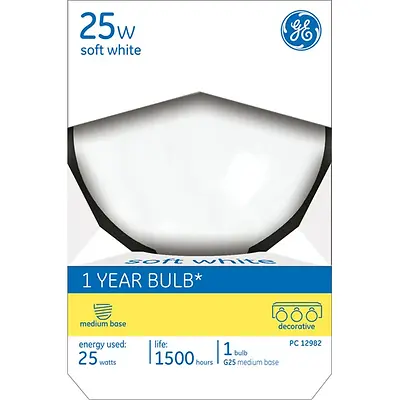 25W Soft White Inc Bulb 12982