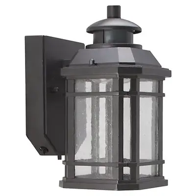 Led Motion Sensor Wall Lantern With Clear Seeded Glass, 8 Watts, Model Led-0214-wd-se