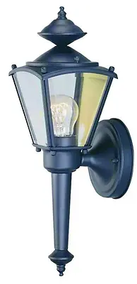 Boston Harbor 4003H-53L Outdoor Wall Lantern, 60W, Black Steel, 15-1/4 In