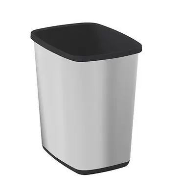 Curver Metro 6.6‑Litre Open‑Top Vanity Waste Bin – Stainless‑Steel Look Resin