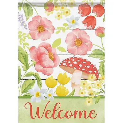 Summer Flag - Mushroom Floral