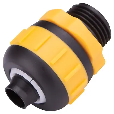 Gc637 Male Hose Coupling, 5/8 To 3/4 Inch, Durable Plastic, Yellow And Black