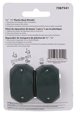 Gc5323l Plastic Hose Mender, 5/8 To 3/4 Inch, Male, Black And Green