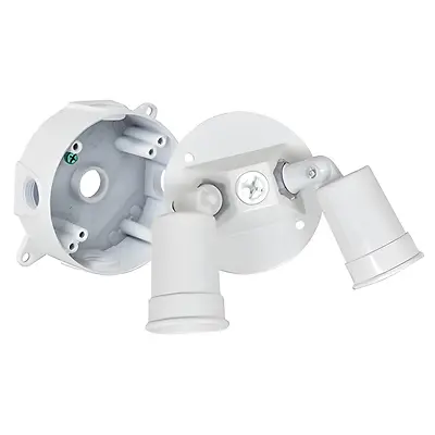 Double Floodlight Holder Kit, White