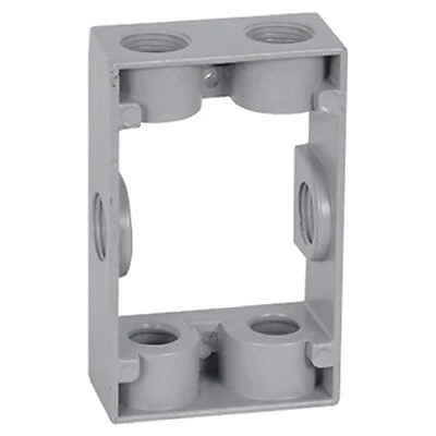 1 Gang Rectangular Electrical Box Extension, Gray