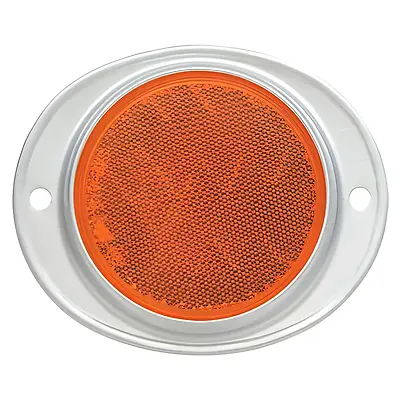 Trailer Reflector, Amber, Aluminum Housing, 3-In.