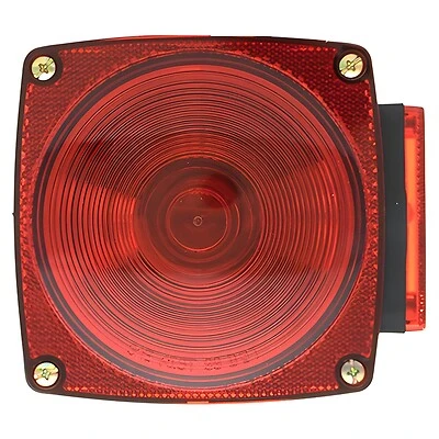 Left-Side Square Stop/Turn/Tail Light For Use With License Light, Red, 4.5 In.