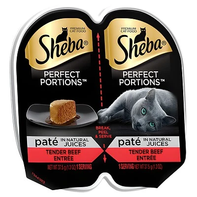 Perfect Portions Pate 2.6 Oz. Tender Beef Wet Cat Food For Adults