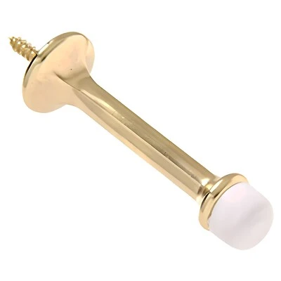 Brass Plated Rigid Door Stops - Standard Hillman Model 852337, 3 In.
