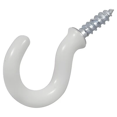 The Hillman Group The Hillman Group 852711 3/4 In. Cup Hook White Vinyl 50-Pack