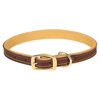 Deer Ridge Dog Collar, Leather/Lined, 1 x 23 In.