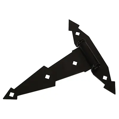 The Hillman Group 851658 8" Ornamental Spring T-Hinge- Black Finish 2-Pack