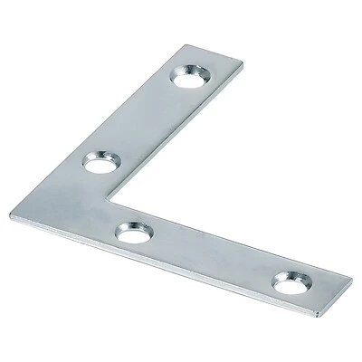 2-1/2" X 1/2" Zinc Plated Flat Corner Iron Mending Plates - Model 851086