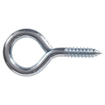 .080 X 1-1/16 Zinc-Plated Large Eye Screw Eye 12Pk Hillman Hooks and Eyes
