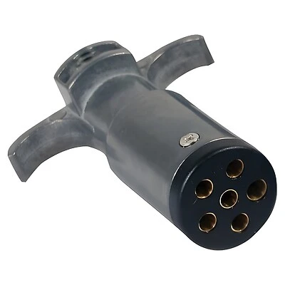 Round Pin Trailer End Connector, 6-Way
