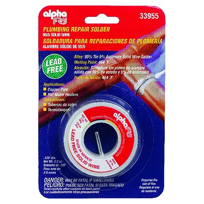 Lead-Free Plumbing Solder, .125-In., 3-oz.