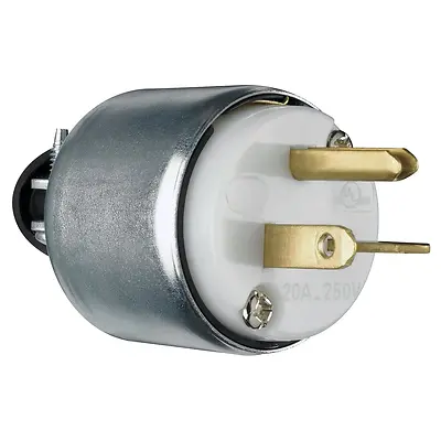 Pass & Seymour 20A White Armored Plug
