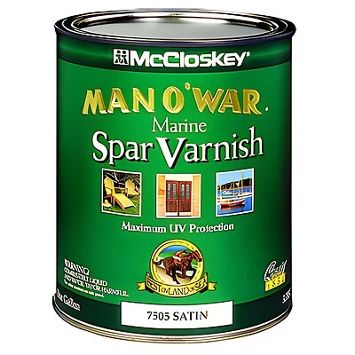 Mccloskey Man O'war Satin Marine Varnish, 1 Gallon - Superior Uv Protection