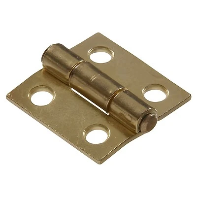 3 Inch Narrow Fixed Pin Hinge In Brass Plated Finish