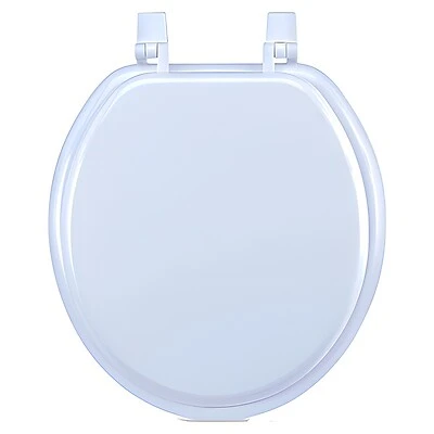 White Wood Molded Toilet Seat, Round, 17-In.